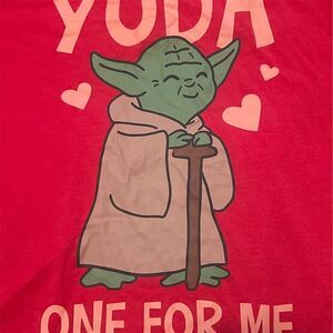 Star Wars Yoda One For Me Valentine’s Day Graphic T-Shirt Red Unisex 2XL